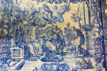 Loule Portugal. 04-18-2024. church with azulejos in  the town of Loulé. Portuga