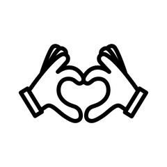 Love hand line icon. Charity icon. Charity icon isolated on white background. Transparent background, minimalist symbol. Vector images