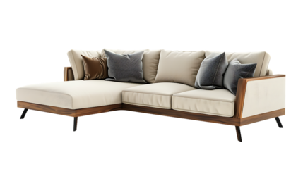 Modern comfortable furniture isolated on transparent background