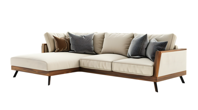 Modern comfortable furniture isolated on transparent background