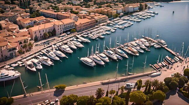 Saint Raphael Vogelperspektive Stadt Hafen Boot