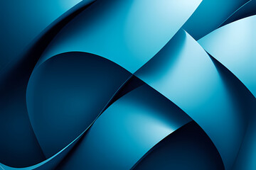 Blue background with gradient and modern abstract shapes.