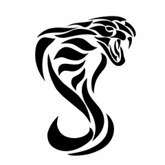 illustration vector graphics of tribal art design abstract face cobra snake tattoo