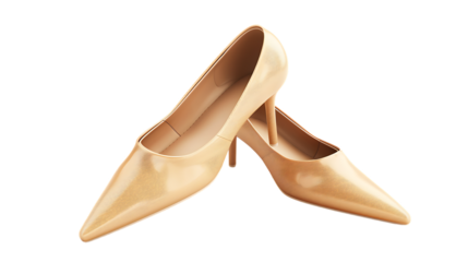 Pair of female shoes isolated on transparent background