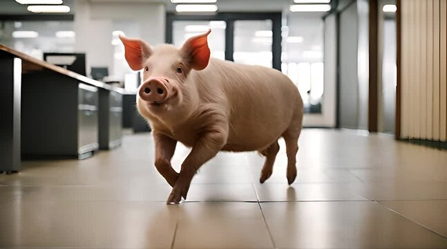 Schwein rennt durchs B&uuml;ro Mitarbeiter versucht es zu fangen