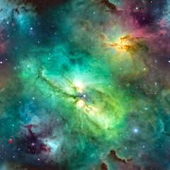 Obraz premium Cosmic Green Wave