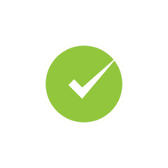 Green check mark icon. Vector illustration