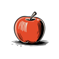 Apple Doodle Art: Whimsical Illustration of a Juicy Fruit