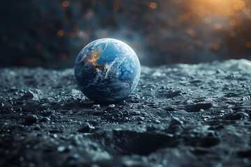 A vibrant blue and green Earth globe with lush vegetation, symbolizing environmental world protection, ecological conservation, and the message of "Save the Planet" for Earth Day