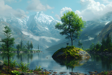 A vibrant blue and green Earth globe with lush vegetation, symbolizing environmental world protection, ecological conservation, and the message of "Save the Planet" for Earth Day