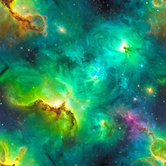 Fototapeta premium Cosmic Green Wave
