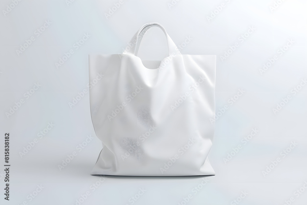 Wall mural White tote bag mock up isolated on light grey background