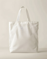White tote bag mock up isolated on light grey background