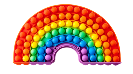 Rainbow pop it fidget toys isolated on transparent background
