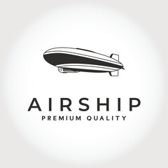 Vintage airship logo vector illustration design. zeppelin logo design © Prast-HF