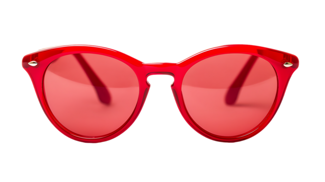 red sunglasses isolated on transparent background