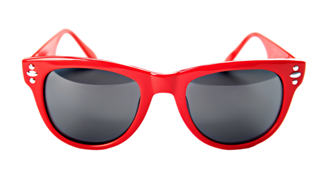 red sunglasses isolated on transparent background - Powered by Adobe