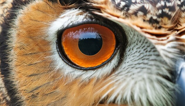 Close-up do olho de uma coruja