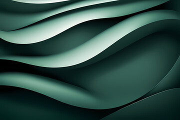 Obraz premium Green background with gradient and modern abstract shapes.