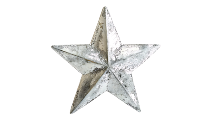 Silver star isolated on transparent background