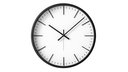 Simple wall clock isolated on transparent background
