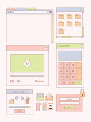 UI Windows Sticker Illustration for Planner