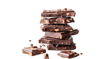 stack of chocolate isolated on transparent background