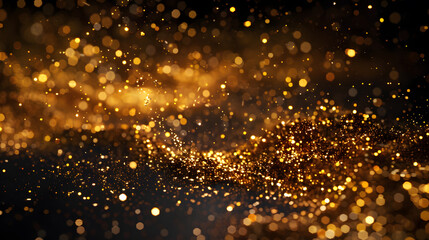 Naklejka premium Golden explosion of sparks glittering abstract background