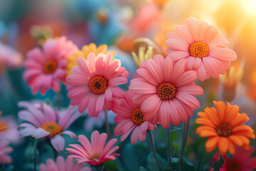 Fototapeta premium Colorful Flowers Background for Spring Season