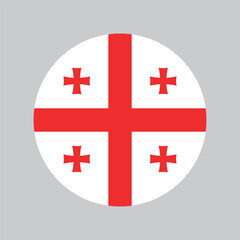 Obraz premium made in Georgia, round with georgian national flag colors, circle vector icon