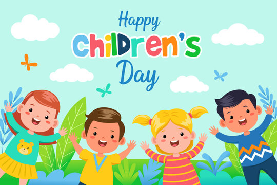 Children play happily to welcome Children's Day - Powered by Adobe