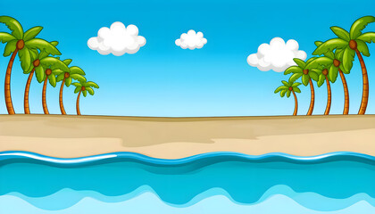 Obraz premium Beach with Palm Trees