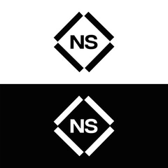 NS Letter Logo Design. Initial letters NS logo icon. Abstract letter NS N S minimal logo design template. N S Letter Design Vector with black Colors. NS logo, 