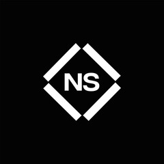 NS Letter Logo Design. Initial letters NS logo icon. Abstract letter NS N S minimal logo design template. N S Letter Design Vector with black Colors. NS logo, 