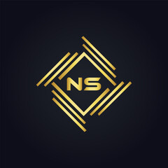 NS Letter Logo Design. Initial letters NS logo icon. Abstract letter NS N S minimal logo design template. N S Letter Design Vector with black Colors. NS logo, 