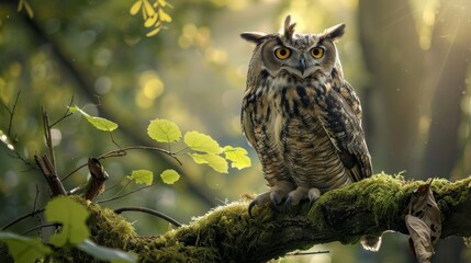 Eurasian Eagle Owl In The Sunlight