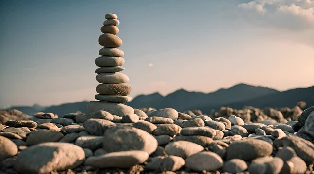 Turm aus Steinen symbolisieren innere Balance und Gelassenheit