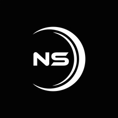 NS Letter Logo Design. Initial letters NS logo icon. Abstract letter NS N S minimal logo design template. N S Letter Design Vector with black Colors. NS logo, 