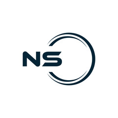 NS Letter Logo Design. Initial letters NS logo icon. Abstract letter NS N S minimal logo design template. N S Letter Design Vector with black Colors. NS logo, 