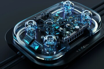 Portable device with an intricate network of channels and reservoirs, each segment equipped with biosensors to perform complex analyses