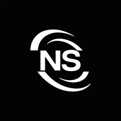 NS Letter Logo Design. Initial letters NS logo icon. Abstract letter NS N S minimal logo design template. N S Letter Design Vector with black Colors. NS logo, 