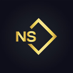 NS Letter Logo Design. Initial letters NS logo icon. Abstract letter NS N S minimal logo design template. N S Letter Design Vector with black Colors. NS logo, 