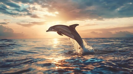 Dolphin in the water illustration, Beautiful, summer vibe, beach, ocean, sea, fish, background