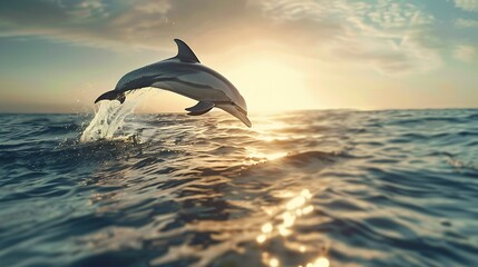 Dolphin in the water illustration, Beautiful, summer vibe, beach, ocean, sea, fish, background