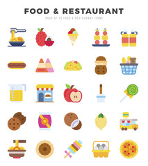Set of Food and Restaurant icons. Vector Illustration.