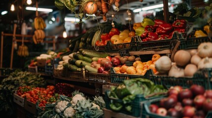 Fresh Vegetables On A Market Stall