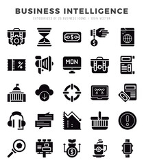 Business Intelligence icons set for website and mobile site and apps.
