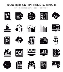 Set of Business Intelligence icons. Vector Illustration.