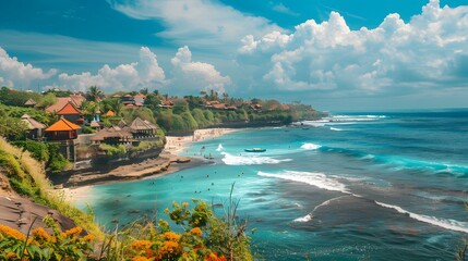 Fototapeta premium Sunny Bliss: Exploring Bali's Beaches on a Radiant Day