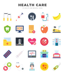 HEALTH CARE icons set. Vector illustration.